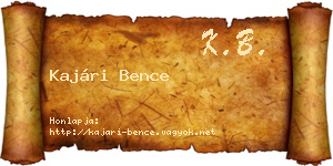 Kajári Bence névjegykártya